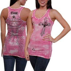 Affliction Clove Juniors V-Neck Tank Top